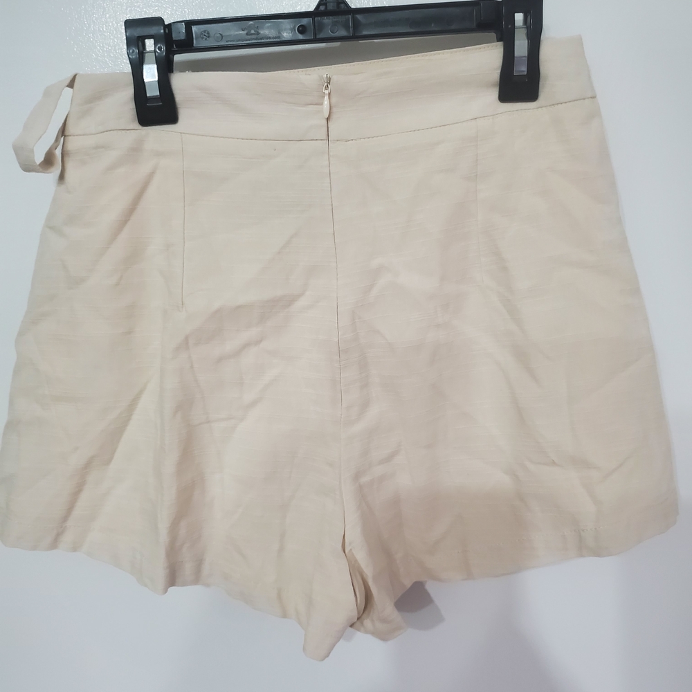 Women's Cream Wrap Mini Skirt - Picture 7 of 11